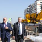 Alberto Fernández visitó las obras para extender el Belgrano Sur de Nueva Pompeya a Constitución