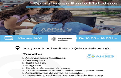 Operativo de ANSES en la plaza Salaberry de Mataderos