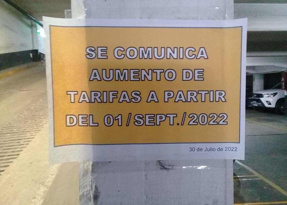 Excesivas subas por parte de los garages