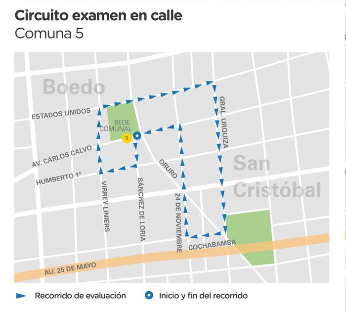 Licencias de conducir en la Comuna 5: inauguran circuito callejero entre las Plazas Boedo y Martín Fierro