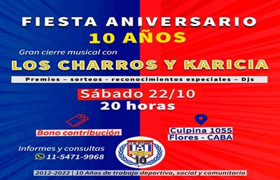 Fiesta por el 10° Aniversario del Club 17 de Octubre