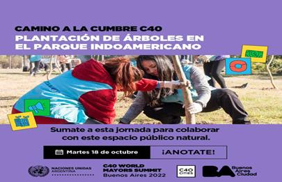 Nueva plantación de árboles en el Parque Indoamericano