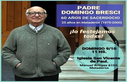 El Cura Domingo Bresci celebra 60 años de sacerdocio en Mataderos