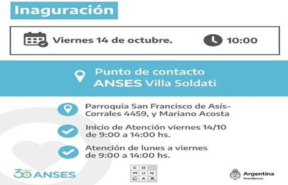 Inauguración de Punto de Contacto de la Anses en Villa Soldati