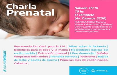 Charla prenatal en la Comuna 4