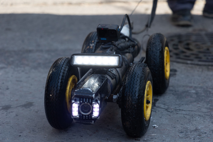 El GCBA usa un robot llamado Wall E para inspeccionar la red de desagües pluviales