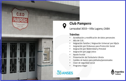 Operativo en ANSES en el club Pampero