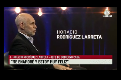 “Me enamoré y estoy muy feliz” dijo Larreta en TV