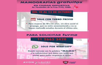 Mamografías gratuitas en ciudad deportiva de San Lorenzo