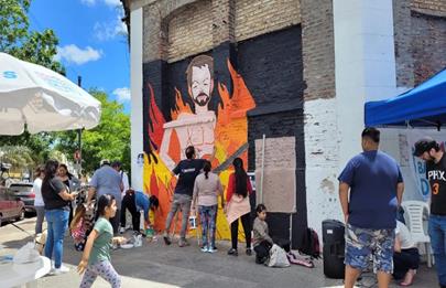 Restauran el mural homenaje a Gabo Ferro en Mataderos