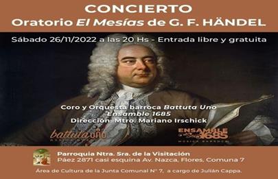 El Oratorio “El mesías” de Händel en Flores