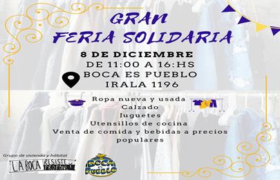 Anuncian gran feria solidaria de las organizaciones sociales de La Boca