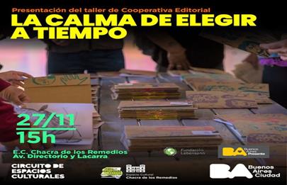 Presentan taller “La calma de elegir a tiempo”