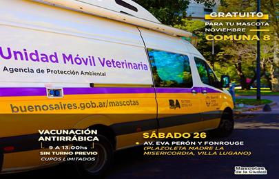 Vacunación antirrábica en la comuna 8