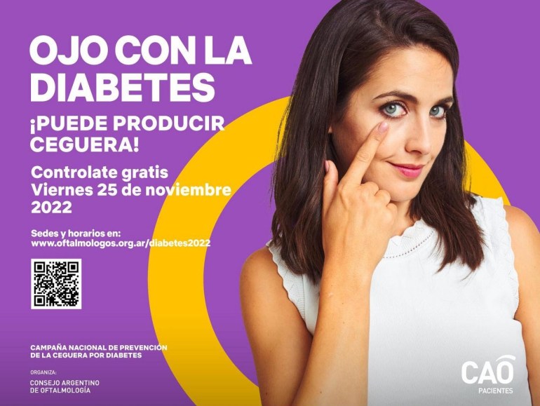 Realizarán chequeos gratuitos en todo el país para concientizar sobre la ceguera por diabetes