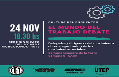 El mundo del trabajo debate en la Comuna 9