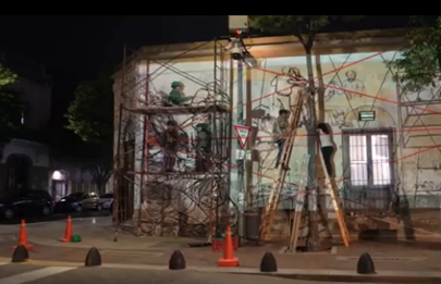 Avanza el Mural CFP24 sobre la calle Morón