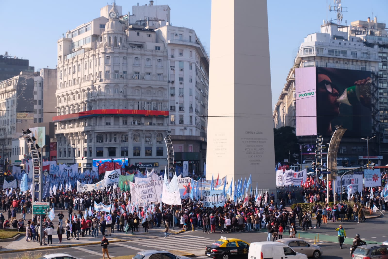 Movimientos sociales realizarán una jornada nacional de protesta con epicentro en Obelisco