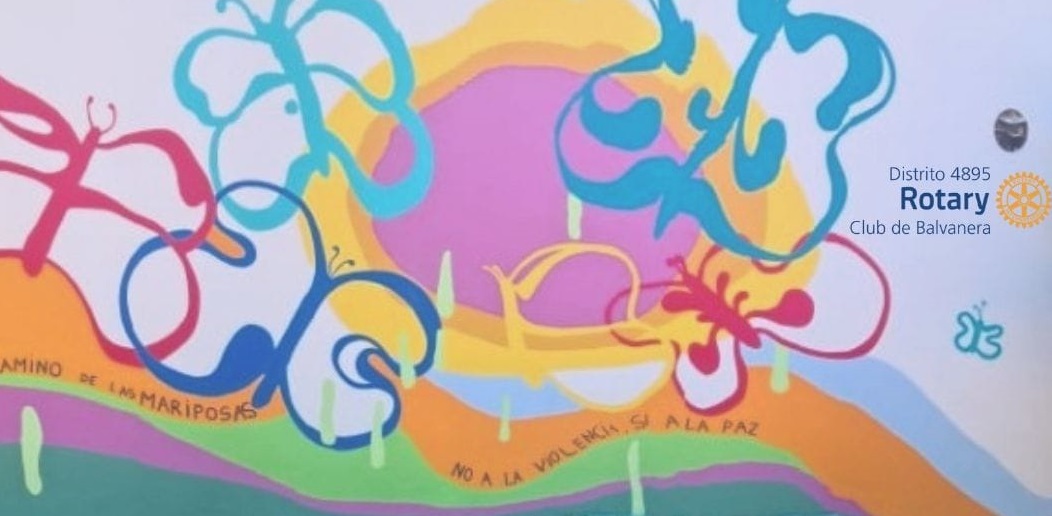 El Rotary Club de Balvanera inaugura un mural sobre la lucha contra la violencia de género en Plaza 1 de Mayo