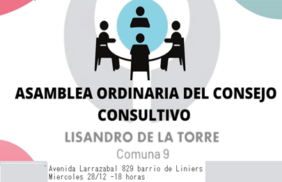 Convocatoria para la última reunión del 2022 del Consejo Consultivo de la Comuna 9