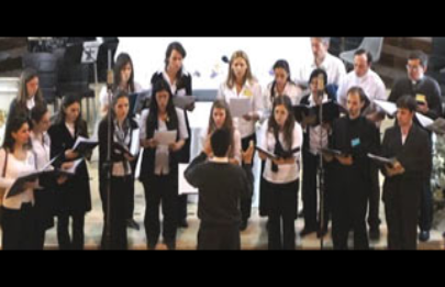 Coros navideños de niños en Liniers