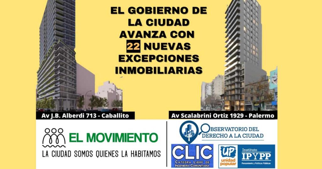 El Gobierno porteño avanza con 22 nuevas excepciones inmobiliarias