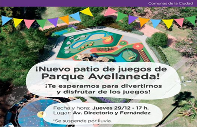 Inauguración del nuevo patio de juegos de Parque Avellaneda
