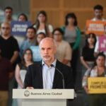Conferencia de prensa de Larreta en la sede del gobierno porteño