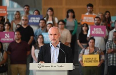 Conferencia de prensa de Larreta en la sede del gobierno porteño