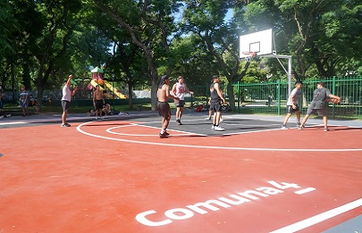 Inauguraron las reformas la cancha de básquet del Parque Patricios
