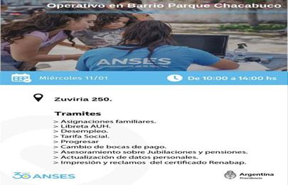 Operativo ANSES en Parque Chacabuco