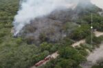 Larreta participó en las acciones contra el incendio en la Reserva Ecológica