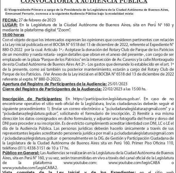 Audiencia Pública 27-02-2023