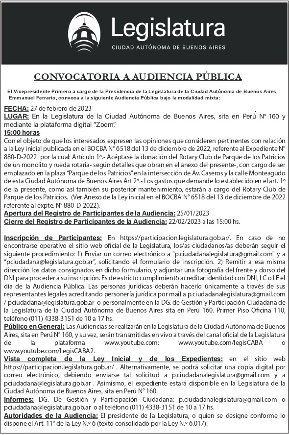 Audiencia Pública 27-02-2023