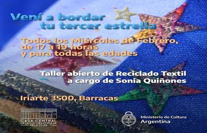 Taller de Reciclado Textil en la Casa de la Cultura Popular de la Villa 21-24