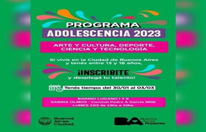 Inscripción al programa Adolescencia 2023 en Lugano 1 y 2