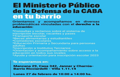 El Ministerio Público de la Defensa en el barrio Padre Ricciardelli