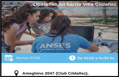 Operativo ANSES en el barrio Cildañez