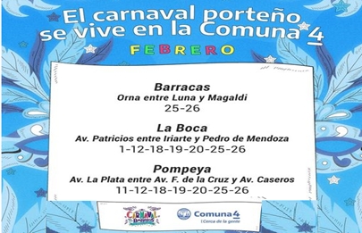 Sigue el carnaval porteño en la Comuna 4
