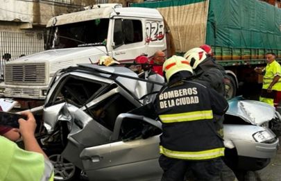 Choque en cadena en la Autopista Cámpora