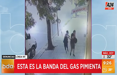 Banda de delincuentes atacan con gas pimienta en Villa Soldati