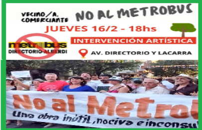 Convocan nueva protesta contra el Metrobús en Parque Avellaneda