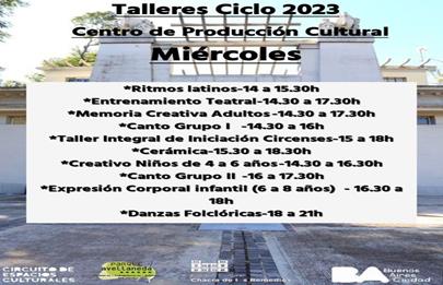 Inscripción a Talleres Ciclo 2023 del Centro de Producción Cultural