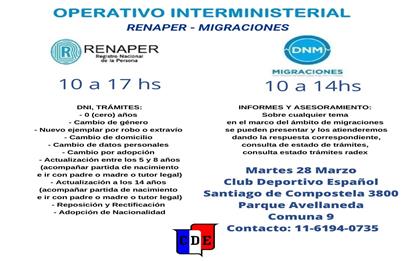 Operativo interministerial en Deportivo Español