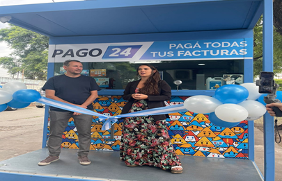Nueva sucursal modular inclusión financiera de PAGO24 en el B° Ricciardelli