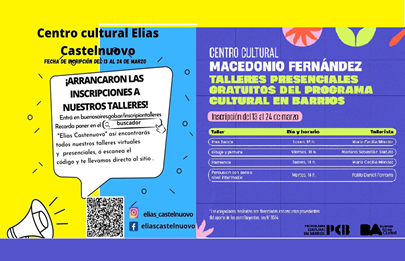 Abre la inscripción a centros culturales de la Comuna 9