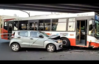 Persecución y choque con colectivo en Liniers