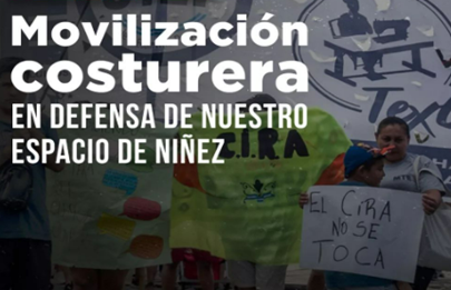 Movilización de costureros al ministerio de Desarrollo Humano del GCBA