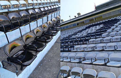 Obras de mantenimiento en el estadio de Deportivo Español