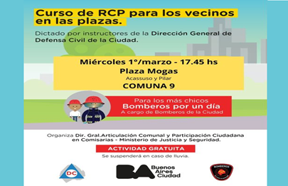 Curso de RCP en la plaza Mogas de Liniers